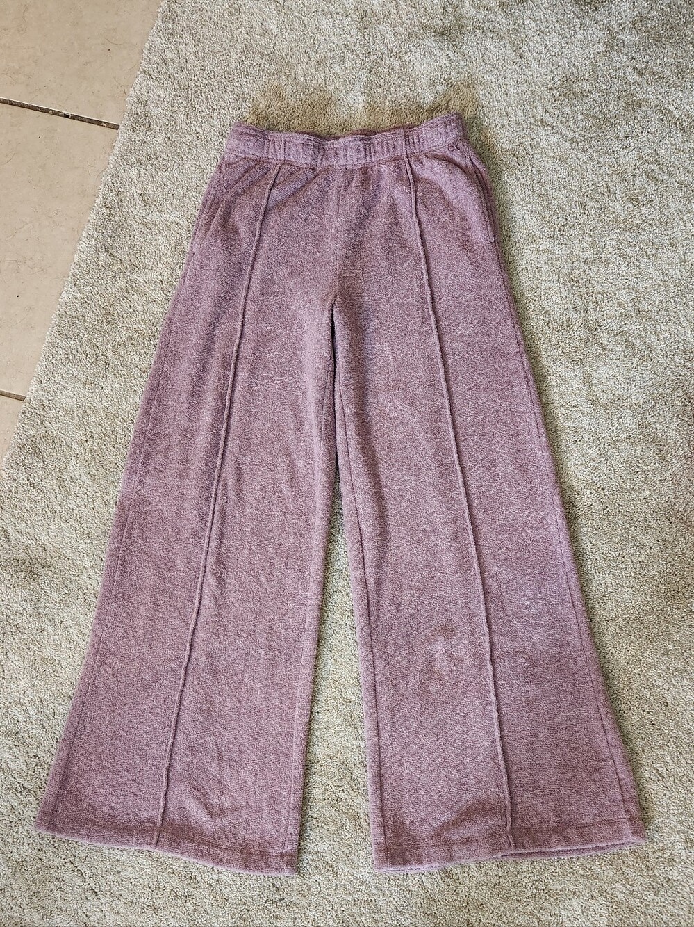Outerknown Organic Hightide Wide Leg Cozy Pull On Pant Pink S